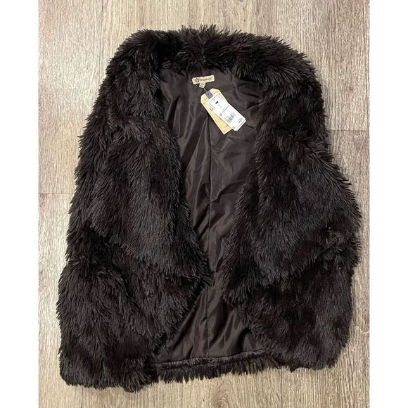 Versona Brown Faux Fur Vest XS New - Picture 1 of 5